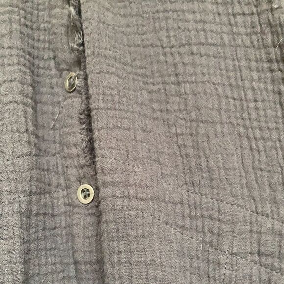 Newberry Kastom oversize crinkle cotton top shirt color asphalt grey - Picture 4 of 7
